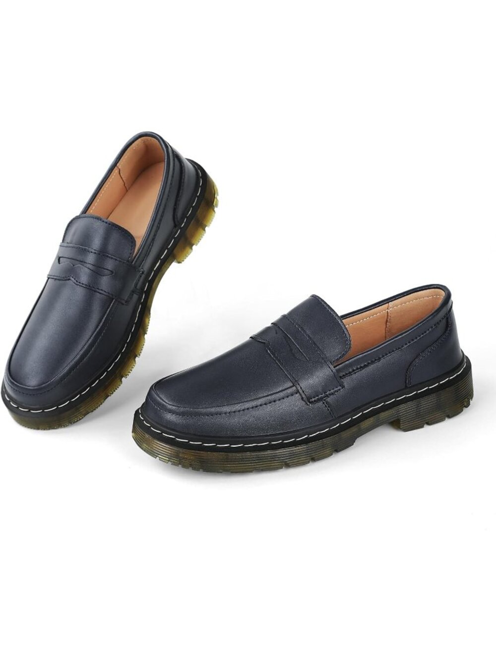 Women's Navy Blue Classic Penny Loafers Fashion Driving Moccasins Shoes